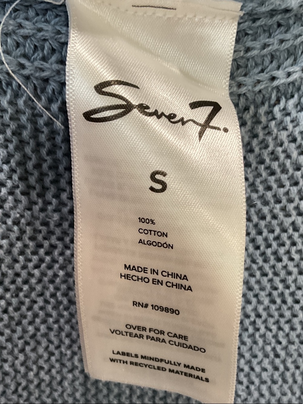 Seven7 Light Blue Open-Front Ribbed Cardigan - Picture 5 of 5